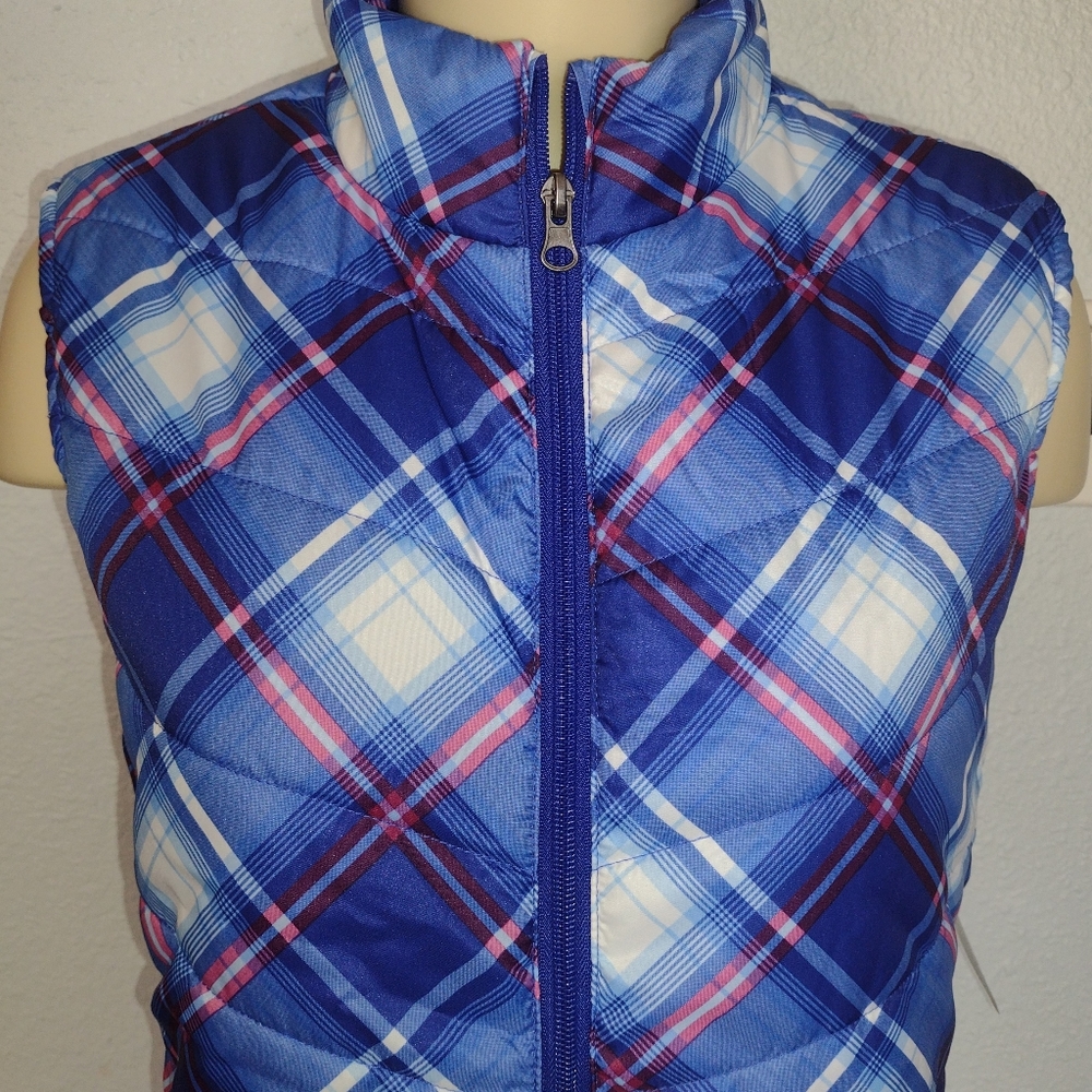 Kim Rogers Sz PL Plaid Quilted Fun Vest